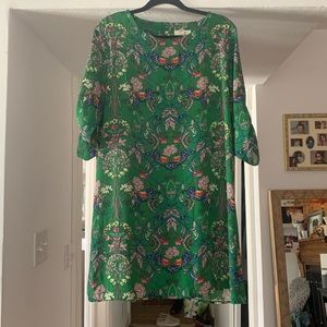 Green floral dress